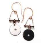 Black and White Reversible Enamel Earrings