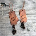 Copper pine cone earring backs