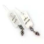 silver pine cone earrings-back