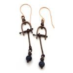 Mini Planet Fire Agate Earrings