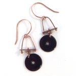 Reversible Copper Enamel Earrings Black