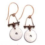 Reversible Copper Enamel Earrings White