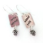 Silver mini pine cone earrings-back