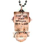 Not All Who Wander Compass Necklace back detail