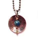 Round textured Peace necklace