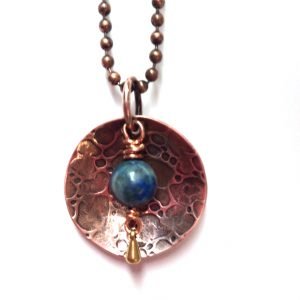 Round textured Peace necklace