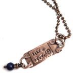 Peace dog tag pendant back detail