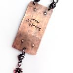 Pine Tree necklace Grow Strong back detail