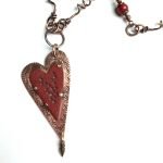 Enameled Red Heart Necklace