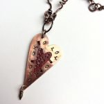 enameled heart necklace back detail